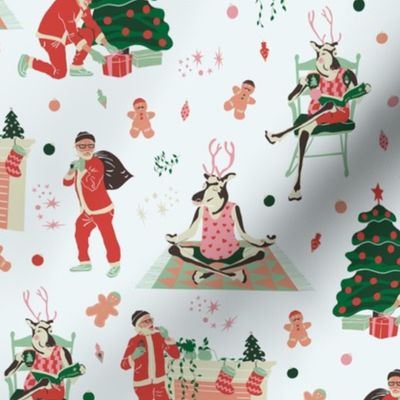 Hipster Christmas - medium scale off white background