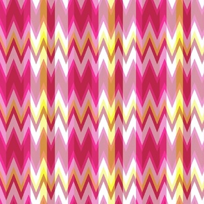 Viva Magenta, neon yellow Zig Zag Stripe, 12 inch