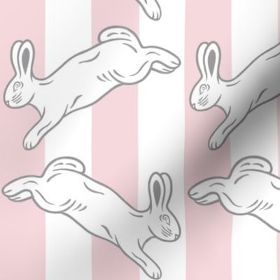 Medium // Hopping Bunnies In Pastel Pink