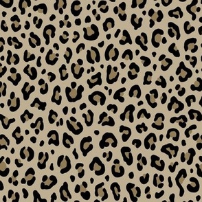 ★ LEOPARD PRINT in PALE KHAKI ★ Small Scale / Collection : Leopard spots – Punk Rock Animal Print 