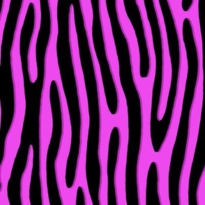 ★ TIGER OR ZEBRA ? ★ Custom Fuchsia Pink – Large Scale - Vertical / Collection : Wild Stripes – Punk Rock Animal Prints 2