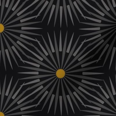 ★ DARK SUNSHINE ★ Mustard Yellow, Gray, Black - Large Scale / Collection : Abstract Geometric Prints