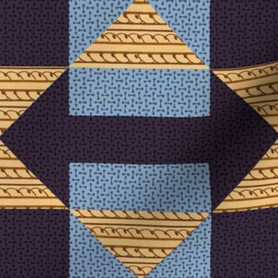 Hourglass Cheater Quilt in Blue
