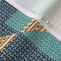 Hourglass Cheater Quilt in Turquoise and Light Blue