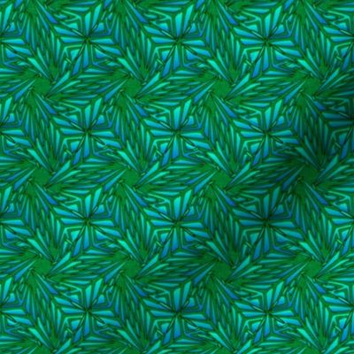 palm leaves - green embroidered