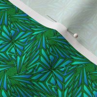 palm leaves - green embroidered