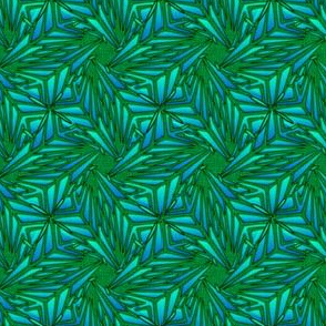 palm leaves - green embroidered