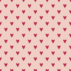 Nuclear Heartstorm - Viva Magenta on Dogwood Pink - L large scale - cute elegant red geometric hearts  valentines blender