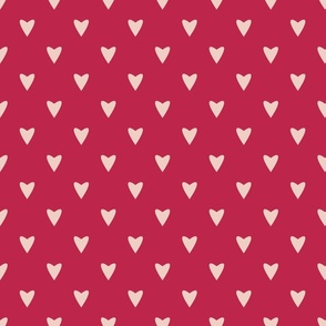 Nuclear Heartstorm - Dogwood Pink on Viva Magenta - L large scale - cute elegant red geometric hearts  valentine blender