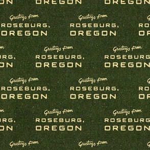 Greetings from Roseburg, OR Matchbook Green 