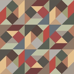 tangram shapes large - earthy color palette - geometric earthy fabric and wallpaper