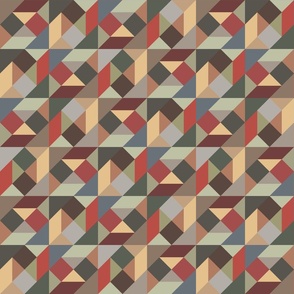 tangram shapes - earthy color palette - geometric earthy fabric and wallpaper