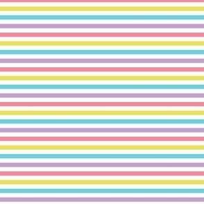 mini scale sweet easter stripe - pink, blue, purple, yellow, white
