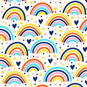 Rainbows Hearts And Stars (Jumbo 24 Inches)