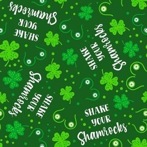 Medium Scale Shake Your Shamrocks Sarcastic Funny Adult Humor Saint Patrick's Day Boobs on Green