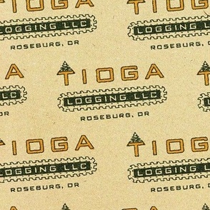 Tioga Logging Tiled Logo Matchbook White