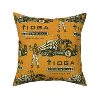 Tioga Logging Truck Matchbook Yellow