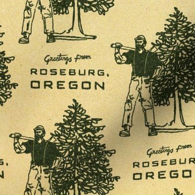 Oregon Lumberjack Matchbook B+W