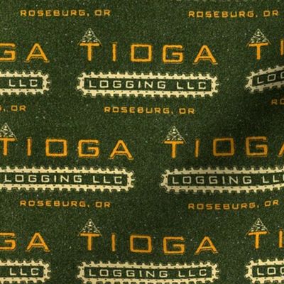 Tioga Logging Tiled Logo Matchbook Green