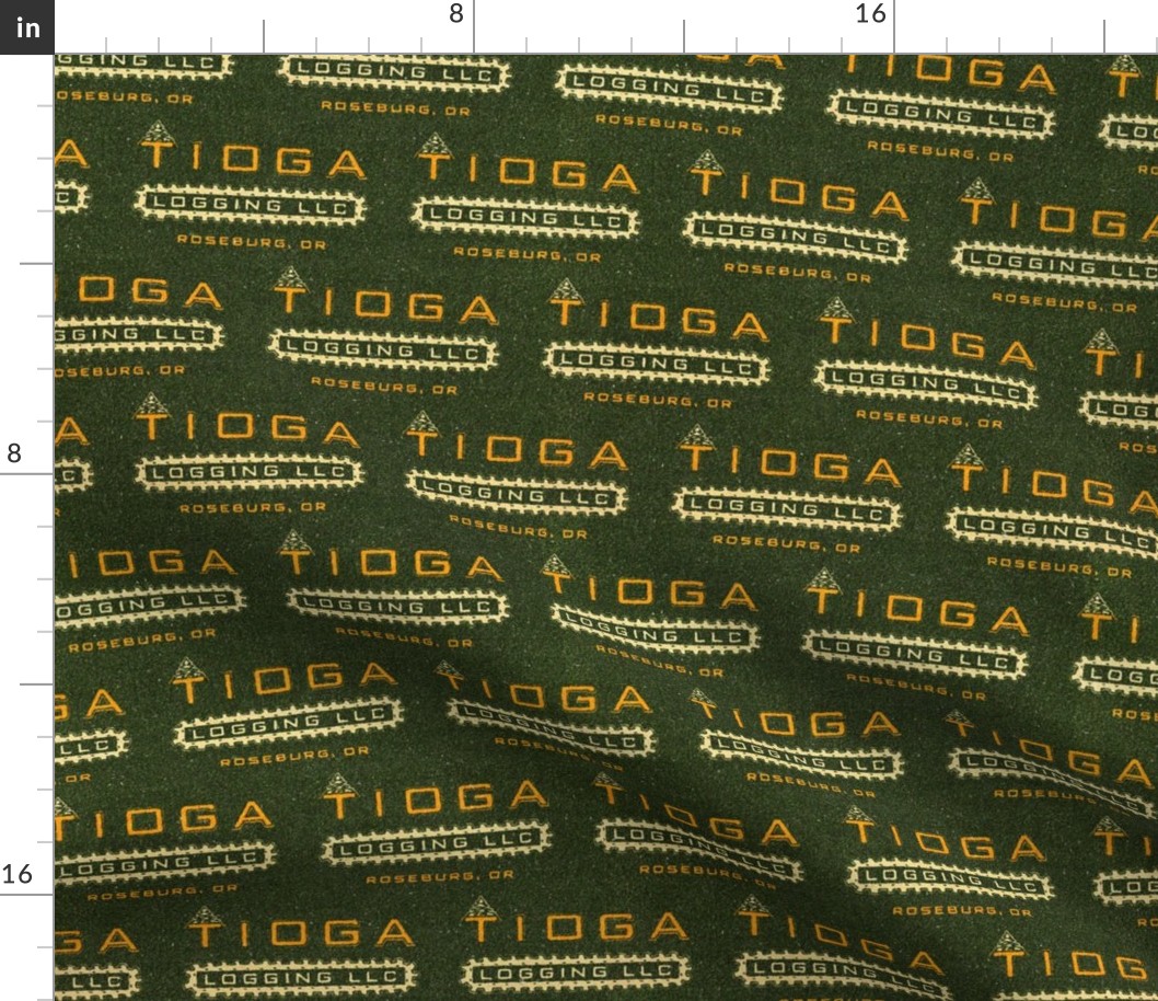 Tioga Logging Tiled Logo Matchbook Green
