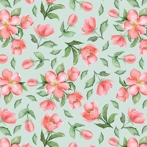 Blooming cherry. Floral pattern