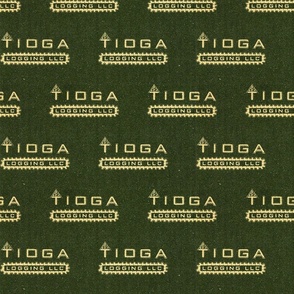 Tioga Logging Tiled Logo Matchbook Green + White