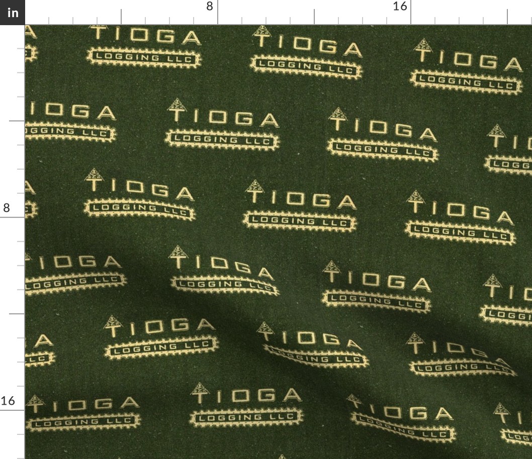 Tioga Logging Tiled Logo Matchbook Green + White
