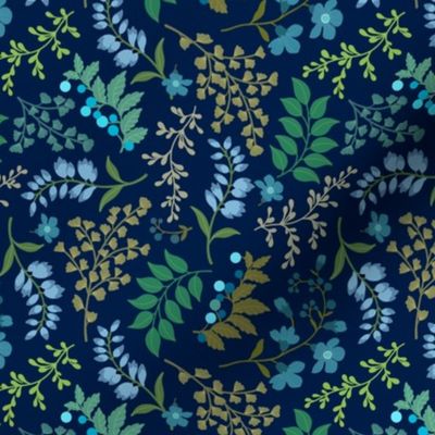 Ditsy Floral - Indigo Blue