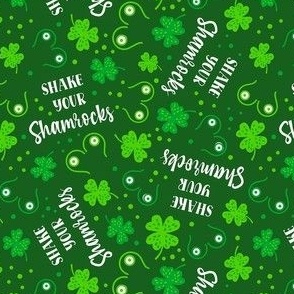 Small-Medium Size Shake Your Shamrocks Sarcastic Funny Adult Humor Saint Patrick's Day Boobs on Green