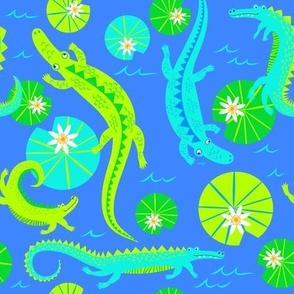 Gators Cute on Blue - Lisa Monias