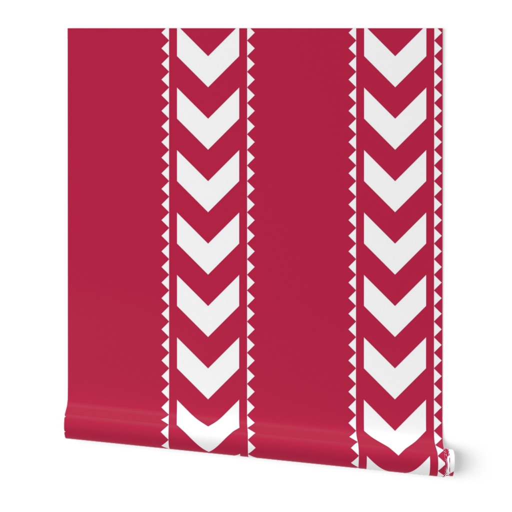 Angles Ticking Stripe - White Viva Magenta