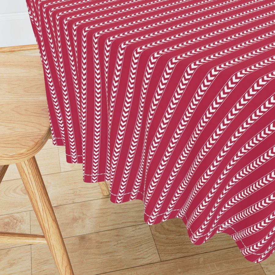 Angles Ticking Stripe - White Viva Magenta