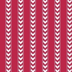 Angles Ticking Stripe - White Viva Magenta