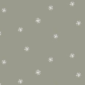 Olive Floral Doodle Accent- Late Summer Garden  Collection by Makewells 