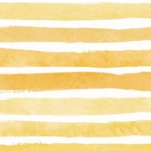 Hand Painted Ombre Watercolor Stripes - in Sunshine Yellow and Orange - Large Scale Print