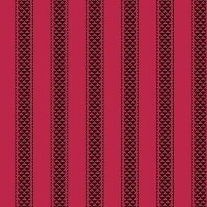 Flying Geese 2 Ticking Stripe - Black Viva Magenta