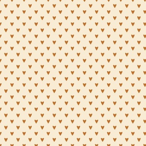 Geometry in Love - yellow ochre on cream - M medium scale - cute geometric burnt marmalade orange valentine hearts