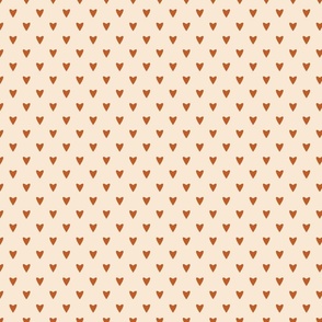 Geometry in Love - red ochre on cream - M medium scale - cute geometric orange marmelade burnt sienna valentine hearts