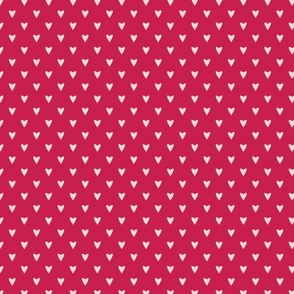 Geometry in Love - pink on red - M medium scale - cute geometric valentine hearts on magenta