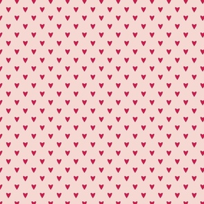 Geometry in Love - red on pink - M medium scale - cute geometric magenta valentines hearts
