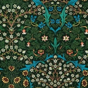 William Morris, blackthorn,Floral design,French chic,Art nouveau,vintage,retro,nature ,wallpaper,toile,decoupage,antique,blue,rustic,colors,orange,beige,yellow,tan,mid century, French chic,country rustic,floral pattern,roses,retro,antique,shabby chic,clas