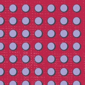 Modern Dots (Large) - Lilac and Navy Blue on Viva Magenta  (TBS181)