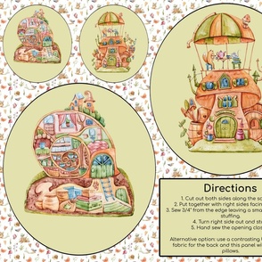 fairy house pillow cut and sew panel #7