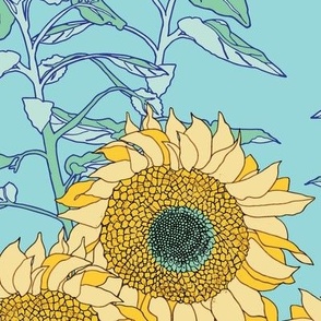 Sunflower Patch (Light Blue)