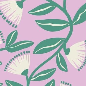 Sierra Floral-lilac and green - Large scale