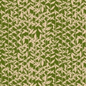 leafy vines - olive - small
