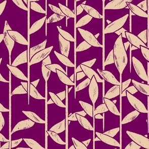 leafy vines - purple - medium large