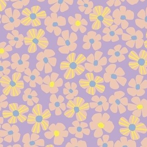 Stripe Flowers - Medium - Lilac Pink