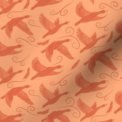 flying geese salmon 6 inch (24 inch wallpaper)