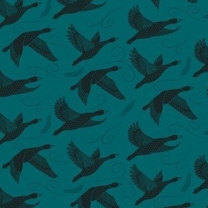 flying geese petrol 6 inch (24 inch wallpaper)